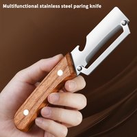 Stainless Steel Peeler with Wooden Handle for Peeling Slicing Fruits Vegetables Kitchen Tool Durable Smooth Operation Cooking Ac