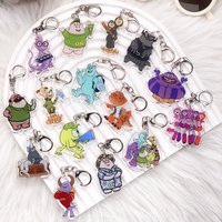 1/16Pcs Disney Cartoon Monsters, Inc. Acrylic Car Keychain Bag Charms Accessories Funny Backpack Key Holder Keyring Fans Friends