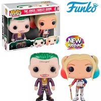 Funko Pop Hero 2pcs Suicide Squad Joker Series Harley Quinn Doll Toys Doll Accessories Vinyl Doll Models Children's Toys