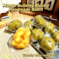 Soft Mango Crunchy Stressball Fidget Toy Crispy Squishy Ball Round Blocks Filled ASMR Anti Stress Toys for Adults