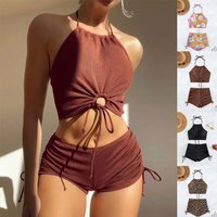 2026 Summer Black Swimsuits Tankini Set Female Swimwear Sports Beach Wear Two-Piece Bathing Suit Pool Women's Swimming Suit