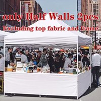 Half Walls for Outdoor Instant Pop Up Canopy Tent Gazebo Side Panels Wall for 10' x 10' Vertical Leg , 2 ps Only Half Sidewall