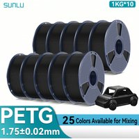 SUNLU 1,75 mm PETG 3D-Filament, 10 kg, 22 Pfund, hochfestes, langlebiges 3D-PETG-Filament mit wiederverwendbarer Spule, passend für die meisten FDM-3D-Drucker