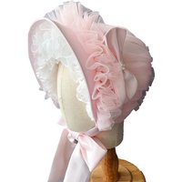 Elegant Bonnet Cap Vintage Lolita Victorian Lace Ruffles Hat Cosplay Accessories