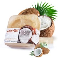 100g Coconut Milk Organic Glycerin Loofah Soap Deep Cleansing Whitening Moisturizing Skin Kojic Acid Face Wash Bath Soap
