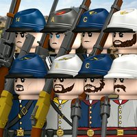 MOC American Civil War Soldiers Figures Building Blocks Lone Star Guards Weapons Gun Cap Army Infantry Bricks Toys Kids Gift