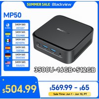 Blackview MP50 Mini PC AMD 3500U, AMD Radeon Graphics, 16GB RAM 512GB PCIE 3.0 SSD, Win 11 Pro, For Home/Office/Business