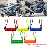AliExpress QHSPE 1.2m Bicycle Spring Cable Anti-theft Lock Rope Alarm Disc Lock Bicycle Safety Reminder Motorcycle Anti-theftProtection 120-150cm