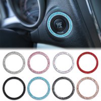 Cars Start Stop Ignition Push Button Switch Cover Cars One-Key Engine Rhinestone Diamond Crystal Ring DIY Car Decoration