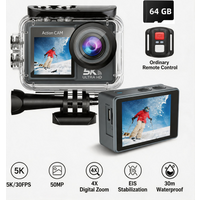 5K Action-Kamera 4K60FPS 2,0 Zoll Touchscreen WLAN 170° ° Weitwinkel 30M Wasserdichte Fahrrad- und Motorrad-Sportkameras