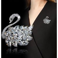 Shining Rhinestone Swan Brooches Elegant Women Animal Pins multicolored Available Rhinestone Brooch Party Accessories Gifts