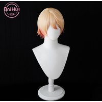 Tenma Tsukasa Blonde Orange Mix AniHut Cosplay Wig Project SEKAI COLORFUL STAGE! Straight Heat Resistant Synthetic Cosplay Hair