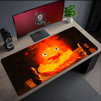 HM Mouse Pad H-Howls MousePad Non-slip Lockedge Office Anime Castle Student Calcifer Gaming Thickened Large Writing Pad Cushion