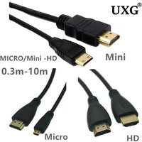 10M 0.3M 1M Mini Micro HD To HDMI-compatible Cable High Speed Adapter Gold Plated Plug For Camera Monitor Projector Notebook TV