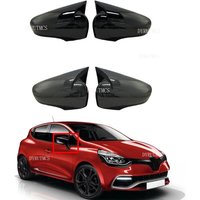Fit For Renault Clio 4 MK4 2012 2013-2019 Car Rearview Side Mirror Cover Wing Cap Sticker Exterior Door Case Trim Carbon Fiber