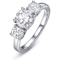 Bagues Moissanite couleur 3 pierres 2/4CT D pour femmes, diamants scintillants de luxe avec certificats, bague de mariage en argent Sterling 925
