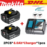👍2026 100% Makita BL1860 BL1850B BL1850 BL1840 BL1830 Screwdriver Battery Charger 18v 6Ah/5Ah Replacement Power Tool Batteries.