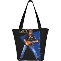 George Michael Faith Era Guitar Travel Handbags Polyester Shopping Bag Supermarket
