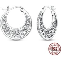 925 Sterling Silver Shining Retro Patterns Earrings for Women Girl Ear Studs Fine Jewelry Fashion Luxury Anniversary