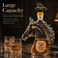 Horse Shape Whiskey Decanter Creative Glass Liquor Bottle Home Bar Decoration Collectible Display Gift for Men
