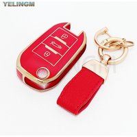 For Peugeot 208 3008 308 508 408 2008 307 4008 For Citroen C4 C3 C6 CACTUS C8 TPU Car Flip Key Case Cover Shell Fob Accessories