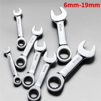 6-19mm Stubby Quick Ratchet Spanner 72 Teeth Short Dual-use Plum Blossom Small Wrench Hand Tool for Auto Repair and Nut Repair
