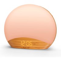 Wood Wake Up Light Alarm Clock, Sunrise Simulation, Bedside Lamp, White Noise Machine, 8 Colors NightLight, Digital Dimmable Cl