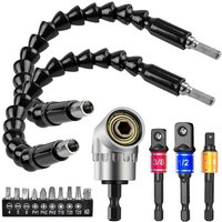 Flexible Bohrerverlängerung, Sechskantschaft, Bohrer-Mutter-Treiber-Bit-Set, biegsame Bohrer-Verlängerung + Universal-Stecknuss-Adapter + Schraubendreher Bi