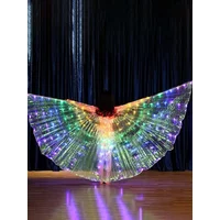 Belly Dance Wings Children's Colorful White LED Luminous Wing Dance with Stick Performance Fluorescent Butterfly Halloween