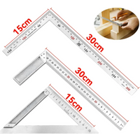 Aluminum Alloy Square Ruler Right Angle 90 Turning Ruler Woodworking Ruler Steel Turning Ruler Measuring Tools Gauge