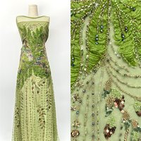 Luxury Sequins Tulle Lace Fabrics African Lace Fabric 5 Yards High Quality 2026 Beaded Embroidered Lace Fabric for Sewing