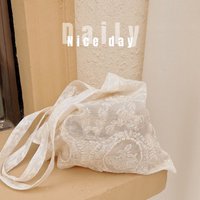New Soft Embroidered Floral Shoulder Bag Organza Large Capacity Lace Handbag Portable Tote Bag Women shoulder bag hand bags