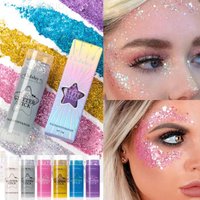 Sparkling Sequins Glitter Gel Stick Highgloss Shine Pearl White Pink Eyeshadow Glitter Face Body Painting Brighten Stage Makeup