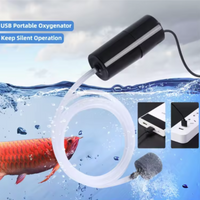Mini Aquarium Air Pump Kit USB Powered Silent High Energy Efficient Oxygenator with Air Stone for Fishing Tank