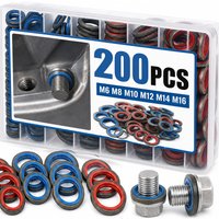 Sealing Plug Gaskets Set Oil Drain Combined Washer Car Oil Pan Drain Gasket Washer Assort Rubber Oil Pipe Seal Gasket Hardware