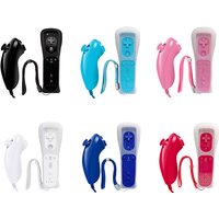 For Wii/Wii U Wireless Controller Set – Left Nunchuk Joystick / Right Vibration Remote with Silicone Cover & Wrist Strap