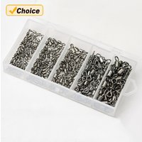 500/300Pcs Fishing Swivel Sizes Solid Connector Ball Bearing Snap Fishing Swivels Rolling Stainless Steel Beads