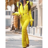 Winter Outdoor Sports Jumpsuit Slim Fit One Piece Ski Suits Insulated for Women Outdoor
