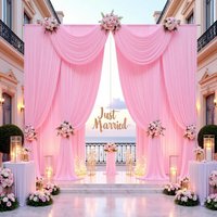 2Pcs Wrinkle Free Backdrop Curtain for Parties,Photo Back Drop Cloth for Wedding Birthday Baby Shower Photography Background