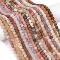 Perles rondes en pierre minérale mate, 4-12mm, Rhodonite naturelle, jaspe, pierre de sable, entretoise ample pour la fabrication de bijoux, Bracelets, bricolage