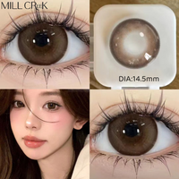 MILL CREEK 1Pair Natural Contact Lenses Brown Lens Large Diameter Korean Lenses Colored with Graduated Contact Lens Beauty Pupil