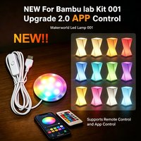 Newly upgrade 2.0 For Bambu Lab kit 001 Led Lamp APP Control Enabled Color Changing RGB Light DIY Model Hardware Lamp shell 001