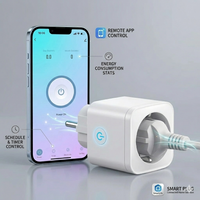 Tuya EU Smart 2.4/5G WiFi Plug 16A Socket with Power Meter Voice Control Remote Timer Compatible with Alexa Google Smart Life