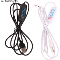 【Av1】1.5M USB 5V LED Tri-color Dimming Color Switch Cable Dimmer 4-Key Controller 2CH For Low Voltage LED CCT Bicolor Light