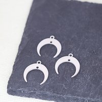 3pcs Trend Crescent Stainless Steel Pendant Charm For Jewelry Making DIY Earrings Connector Moon Necklace Craft Accessories