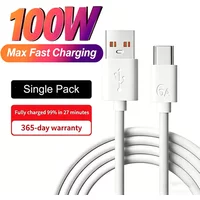 100W USB Type C To Type C Super Charger Cable For Huawei P50 P40 P30 Mate 9 10 Pro Nova 6 5 4 6A Fast Charing For Samsung Xiaomi