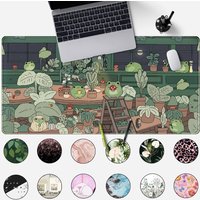 Cute Frog Mouse Pad Desk Pad Kawaii Green Desk Decor Mat, Large Gaming Mouse Pad for Desk Computer Keyboard Laptop for Girl