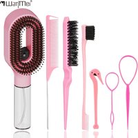 7Pcs Hair Styling Brush Set Rat Tail Comb Teasing Brush Edge Control Brush Hair Braiding Loop Tool Hairdressing Comb Kit