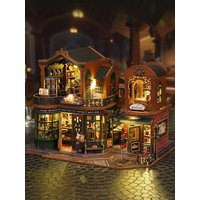 2024 DIY Big Doll House Wooden Miniature Furniture Twilight Bookstore Dollhouse Handmade Home Model Assembly Toys Birthday Gifts