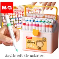 M&G Acrylic Soft Tip Marker, 12/24/36/48 colors, Vibrant colors, PP packaging, suitable for school and office use, art students